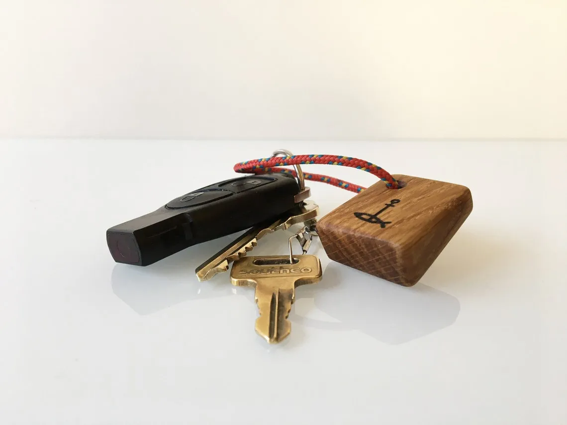 Keyring hanging with a set of keys attached to the ring
