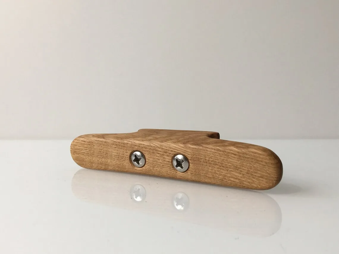 Close-up of the reclaimed oak grain and tung oil finish