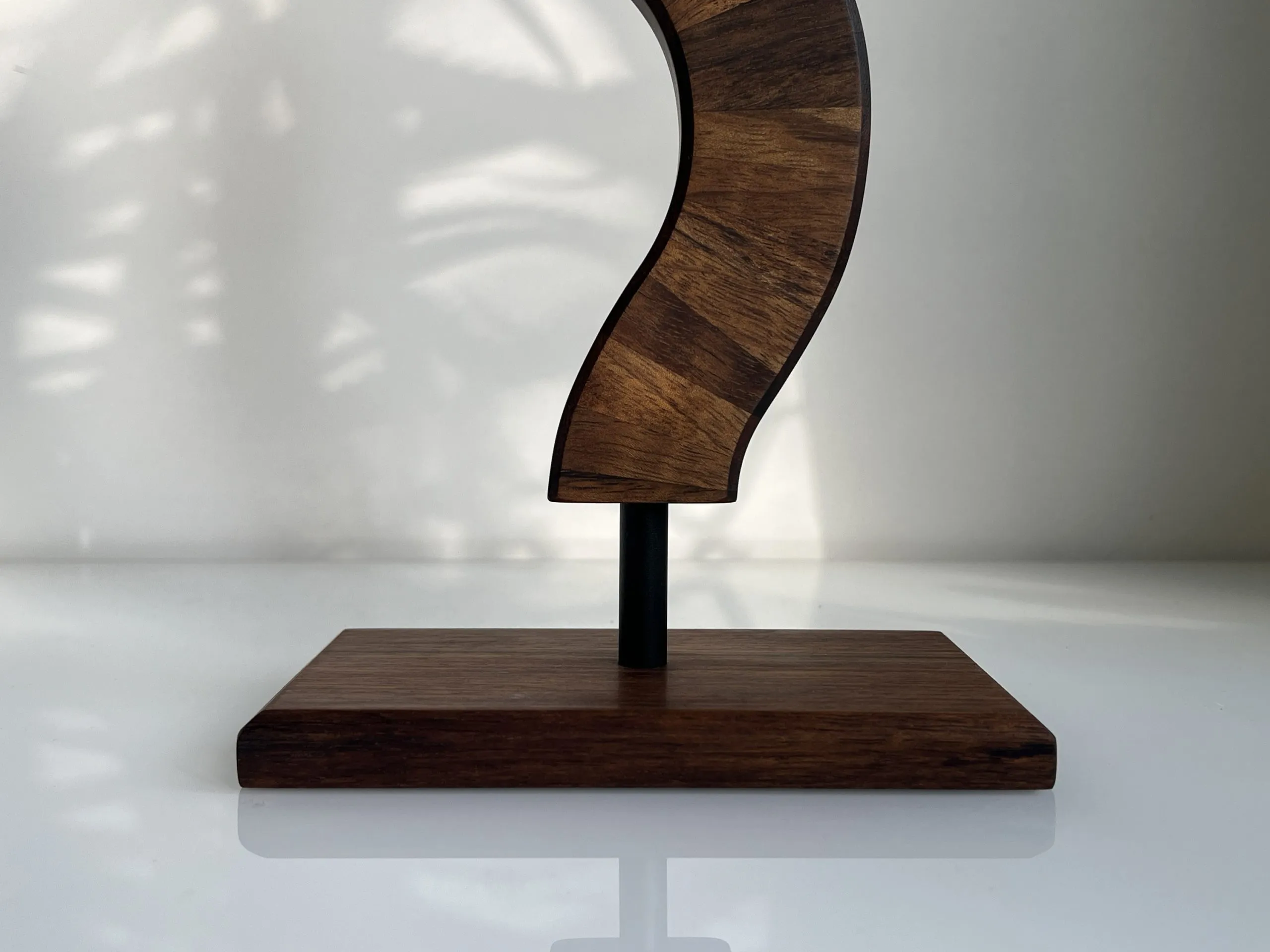 Detail of the joint where the teak blade meets its flat base
